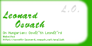 leonard osvath business card
